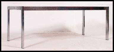 A good 1970's retro chrome and faux rosewood square coffee occasional table.