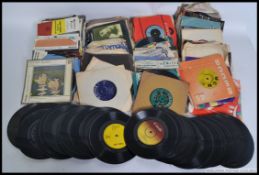 A collection of 45rpm vinyl singles dating from the 1960's to include Lopnnie Donegan, The Turtles,