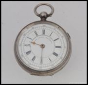 A late Victorian 19th century ' Centre Seconds Chronograph ' pocket watch.