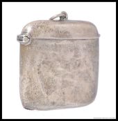A silver hallmarked vesta with hinged top. Hallmarks for T.H. Hazlewood & Co Birmingham 1906.