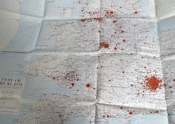 A collection of 3x vintage second world war era 1940's - 1950's Ordnance Survey population maps of