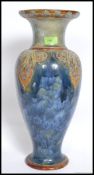 A large and impressive Royal Doulton Lambeth drip glaze stoneware vase.