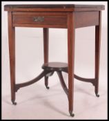 An Edwardian / late Victorian marquetry inlaid  rosewood envelope card games table.