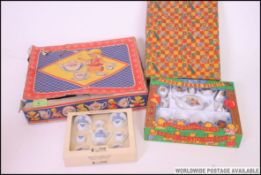 A collection of childrens ceramic teasets to include vintage chintz patterns in boxes,