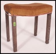 An original oak 1930's GRVI coronation stool ( May 1937 )  being raised on squared legs with yellow