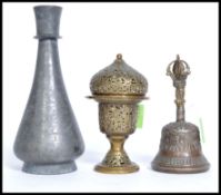 A mixed lot to include a Nepalese temple bell,
