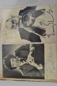 AUTOGRAPHS: An album of vintage autographs and signed photographs of TV / Film / Music celebrities