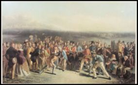 A late 19th century Mezzotint print depicting  ' The golfers ' St Andrews with key plate 1815.