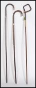 A collection of 3 cane promenade / walking sticks.