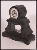 A 19th century Victorian large French marble and malachite mantel clock,