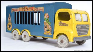 A vintage large Triang Regal Roadster circus truck circa 1964 with good original paintwork.