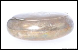 A silver hallmarked ladies powder pot or large snuff box.