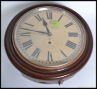A 19th century Ansonia American mahogany station wall clock.