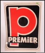 A large 1960's double sided shop advertising display sign for Premier Drums,