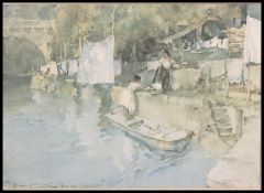 After W Russell Flint. A signed in pencil print of a watercolour.