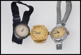 2 early 20th century ladies strap watches. Possibly services.