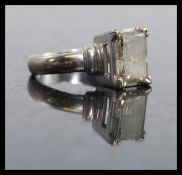 An 18ct white gold 4 carat diamond ring.