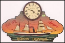 A reproduction Victorian advertising clock relating to shipping,