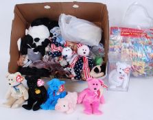 BEANIE BABIES: A large collection (approx 40+) of assorted TY Beanie Babies (And a few other makes).