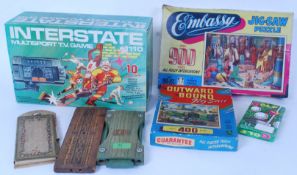 GAMES: A collection of assorted vintage toys and games to include an Interstate Multisport boxed