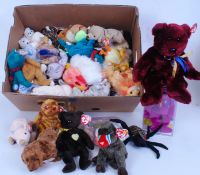 BEANIE BABIES: A large collection (approx 40+) of assorted TY Beanie Babies (And a few other makes).