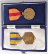 A Vintage US Army Medal ( Vietnam   ? )  For Military Merit with Ribbon together with a United