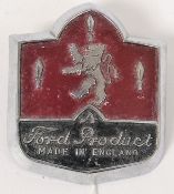 FORD ZEPHYR BADGE: An original 1950's Ford Zephyr / Zodiac Mk1 Grill Boot Badge c1951-56.