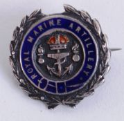ROYAL MARINE ARTILLERY: A charming 'sterling silver ' marked Royal Marine Artillery sweethearts