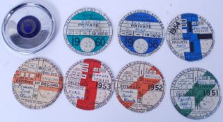TAX DISCS: A small collection of early tax discs - all from the same vehicle ( BHU 609 Ford Model C