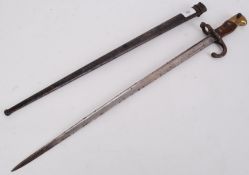 A French Model 1876 ' Gras ' Sword Bayonet.