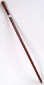 A 19th century teak wood gentlemans walking stick with knop top carved from the wood of HMS Victory.