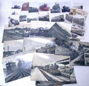 An accumulation of 1920's / 1930's old black and white photographs (candid) of railway train
