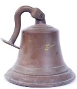 A vintage heavy bronze cart bell / possibly a ships bell.