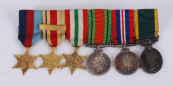 MINIATURE MEDAL GROUP; A WWII Second World War military miniature medal group,