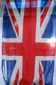 FLAG: An original large WWI First World War era Union Flag. 105cm wide x 200+cm long. (approx).