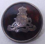 WWI BROOCH: An original WWI First World War period hallmarked silver and tortoiseshell sweethearts