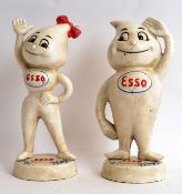 ESSO: A pair of Esso advertising mascots in cast iron ' Herr Frau ' & ' Herr Tropf ' hand painted,