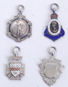 SILVER MEDALS: A collection of 4x hallmarked silver Second World War WWII era fob medals.