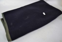 A fabulous and rare mid century believed GWR carriage blanket. In Royal blue with seamed edges.