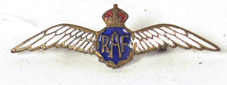 An original enamel military RAF sweetheart brooch with notation to centre,