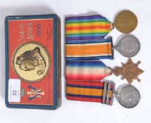 FIRST WORLD WAR MEDAL GROUP: A group of WWI medals, belonging to No. 14779, Small.