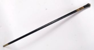 A 20th century Asatic ebonised horn and bone handled sword stick - walking stick.