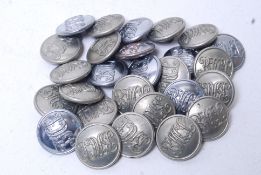 A collection of military tunic buttons with monogram centre.