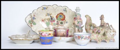 A collection of ceramics to include 19th