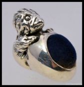 A 925 white metal / silver pincushion de