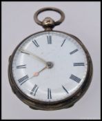 A 19th century silver cased fusee moveme
