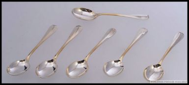 A set of 6 silver hallmarked fiddle patt