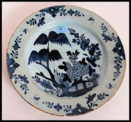 An 18th century blue and white Delft cha