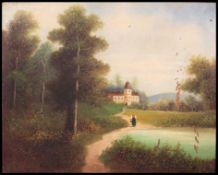 An late 19th century framed oil on board