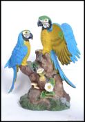 A highly detailed resin parrot figurine